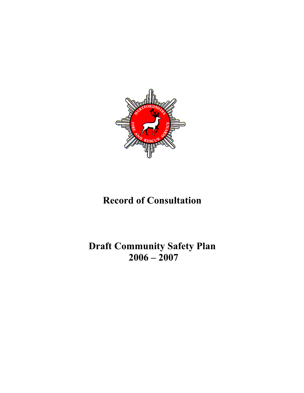 Draft Community Safety Plan