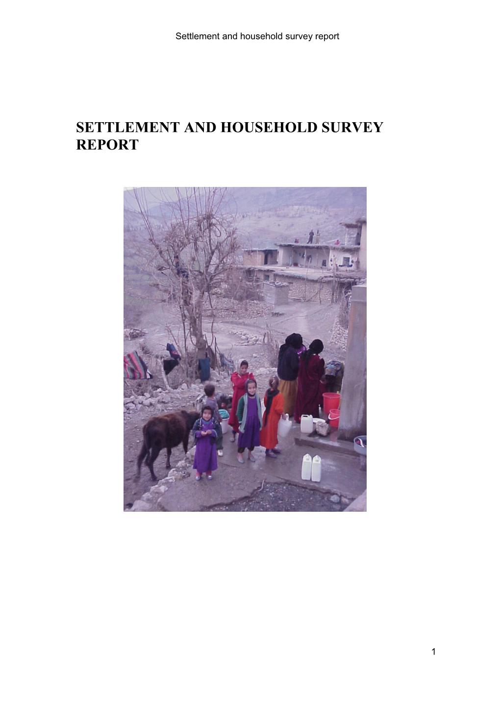 Settlement and Household Survey Report