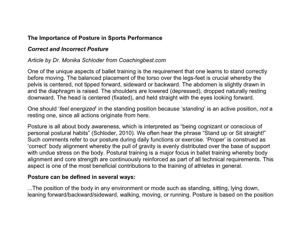 The Importance of Posture in Sports Performance