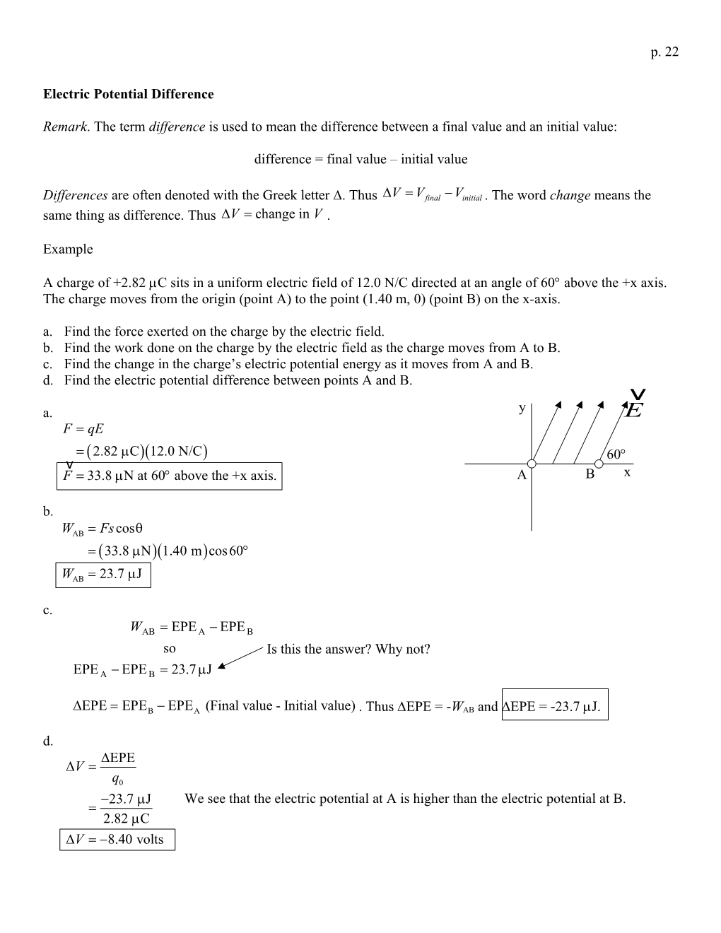 Electric Potential Difference