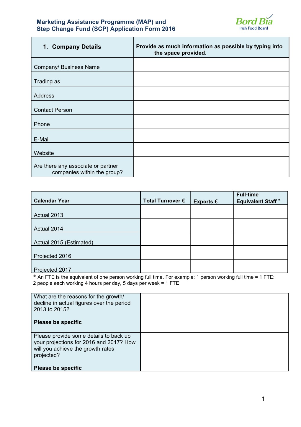 Step Change Fund (SCP) Application Form 2016