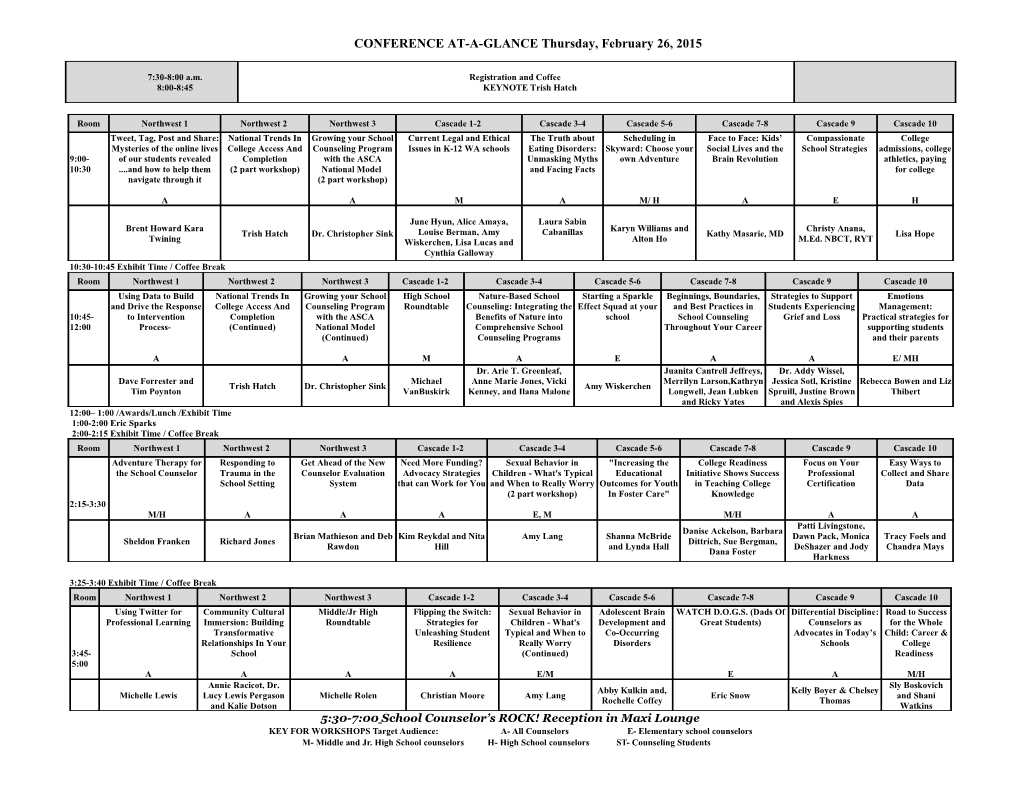 Conference At-A-Glance