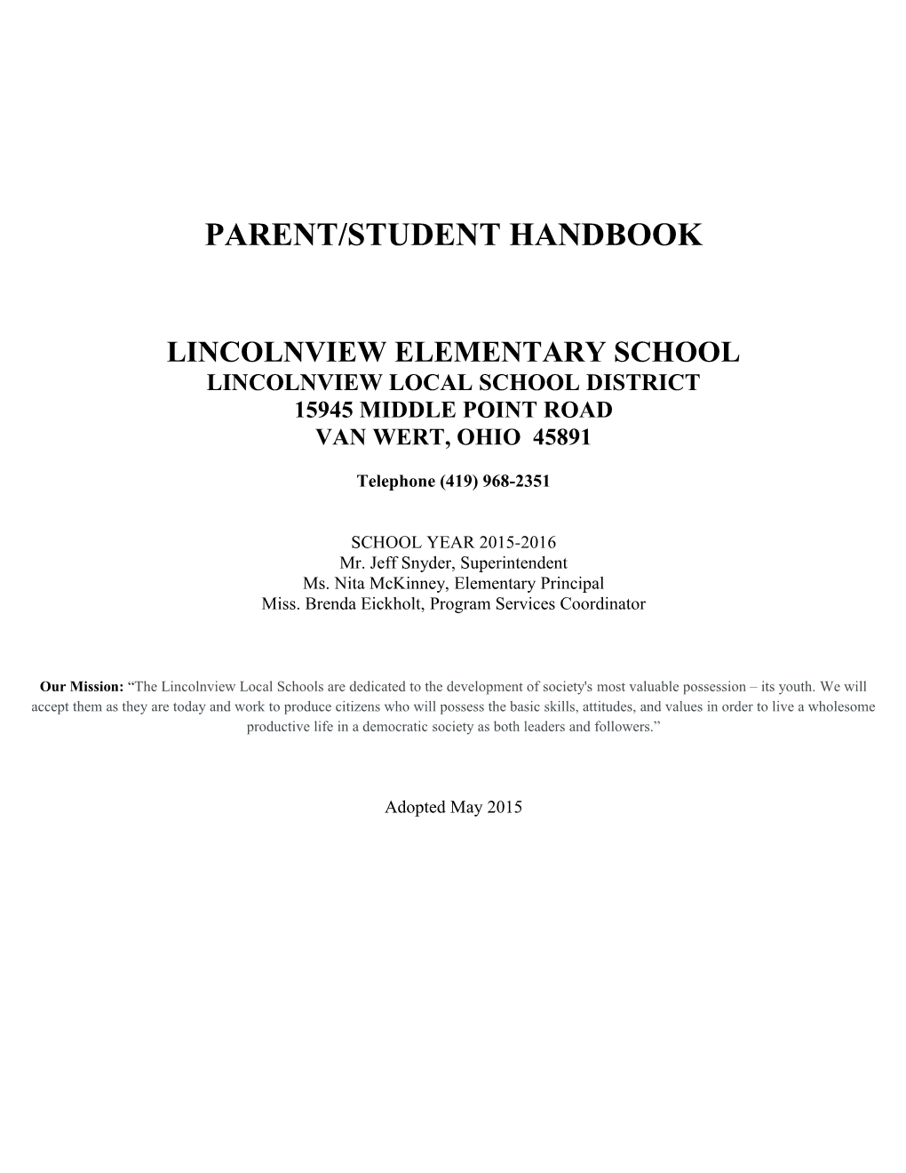 Parent/Student Handbook s3
