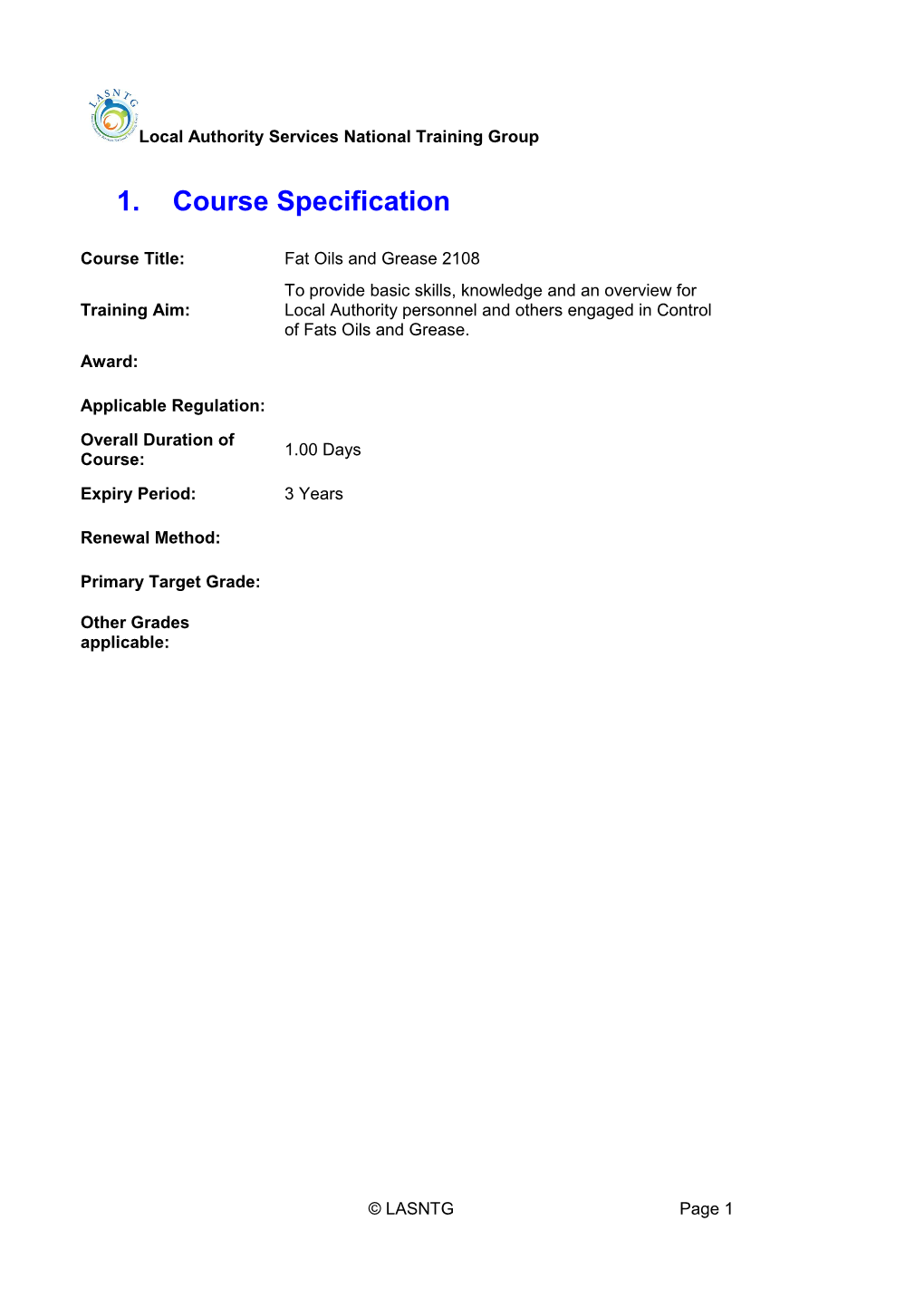 Course Specification s1