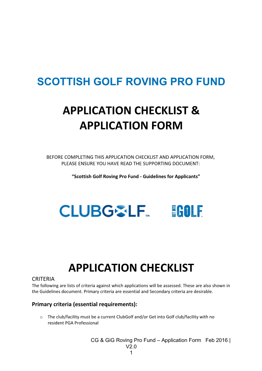 Scottish Golf Roving Pro Fund