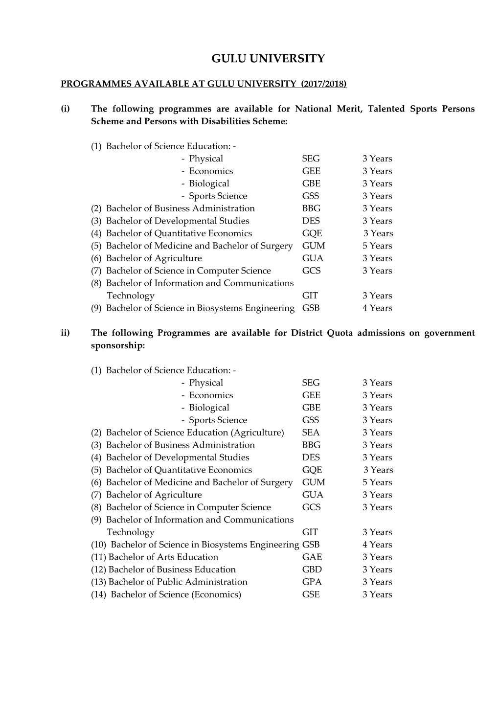 Public Universities Application Form 2003/2004