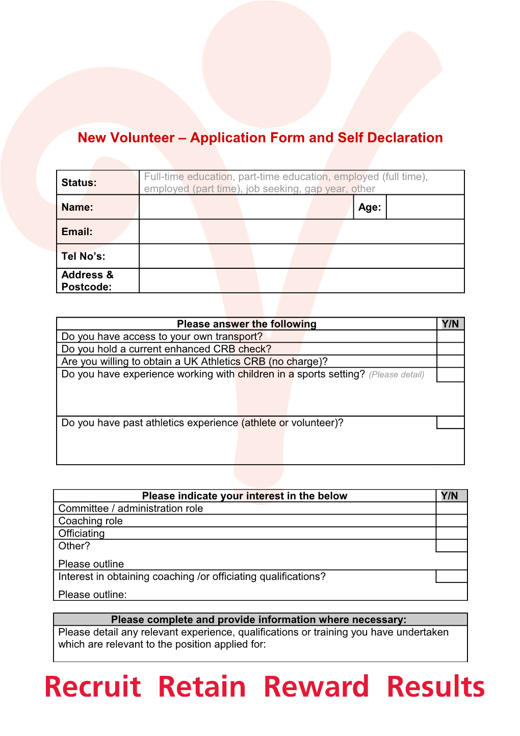 Vol App Form