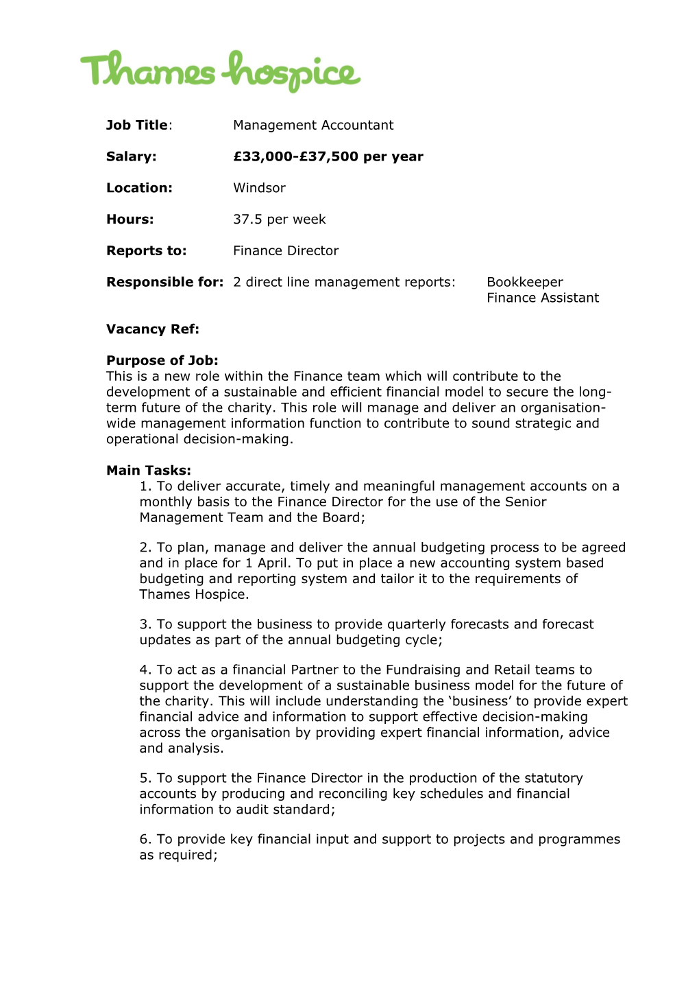 RNIB Job Descriptions and Person Specifications