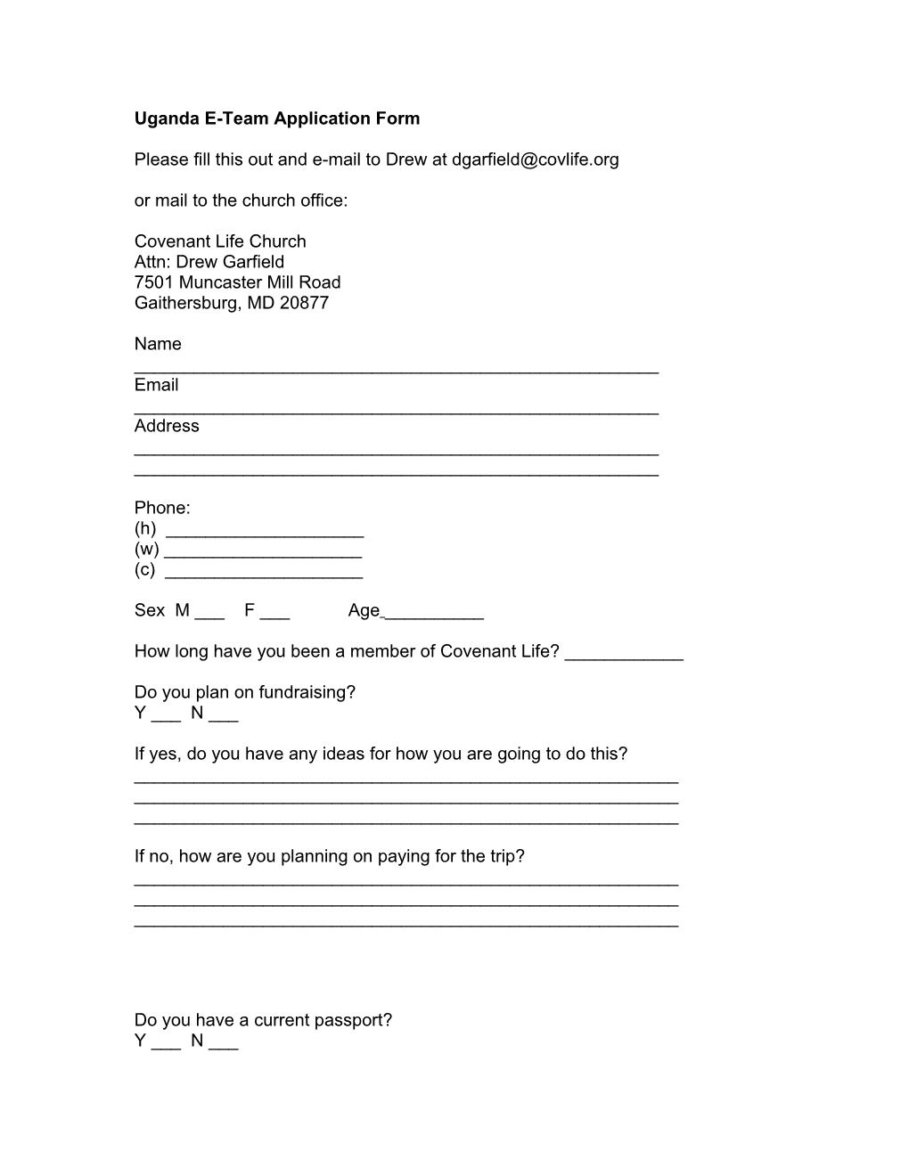 E-Team Application Form