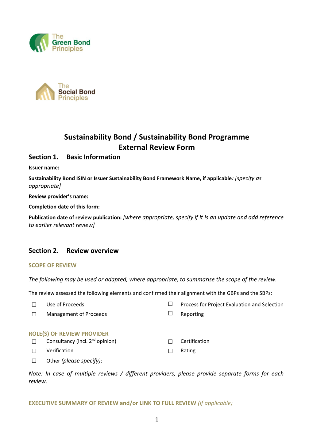 Sustainability Bond / Sustainabilitybond Programme