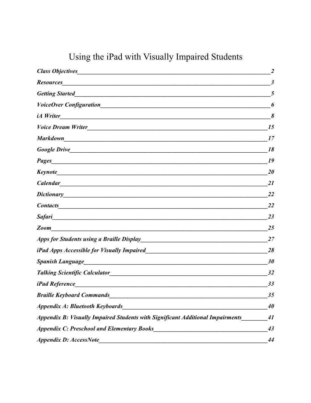 Using the Ipad with Visually Impaired Students