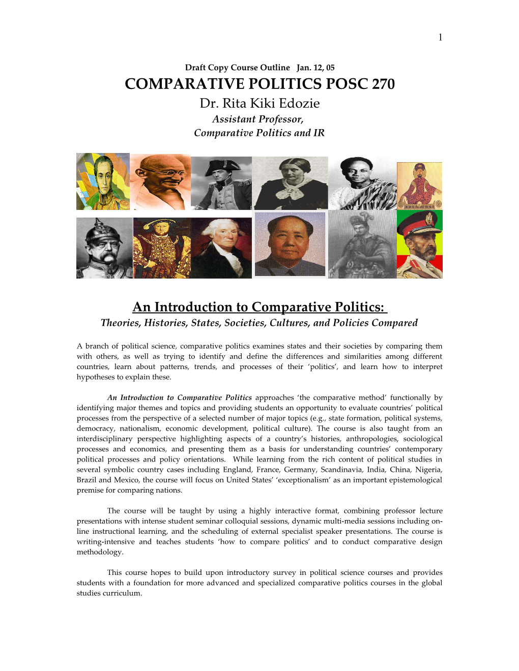 Comparative Politics Posc 270 s1