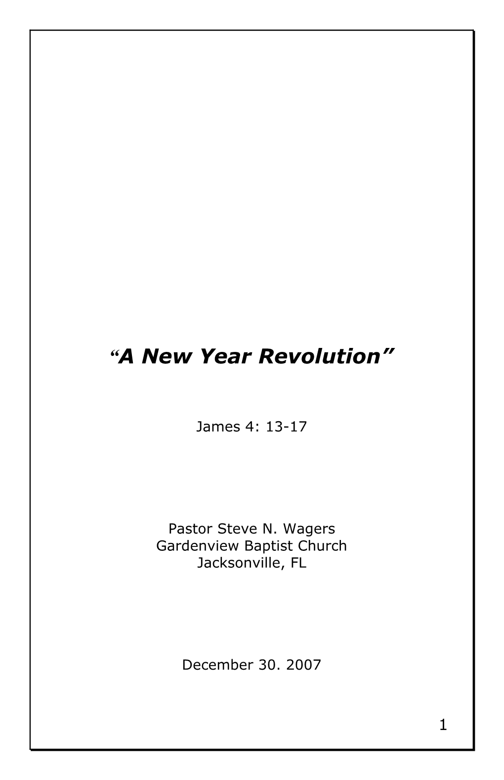 A New Year Revolution