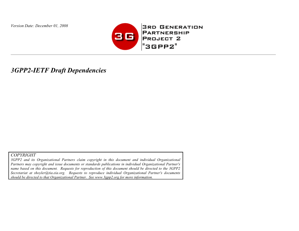 3GPP2-IETF Draft Dependencies