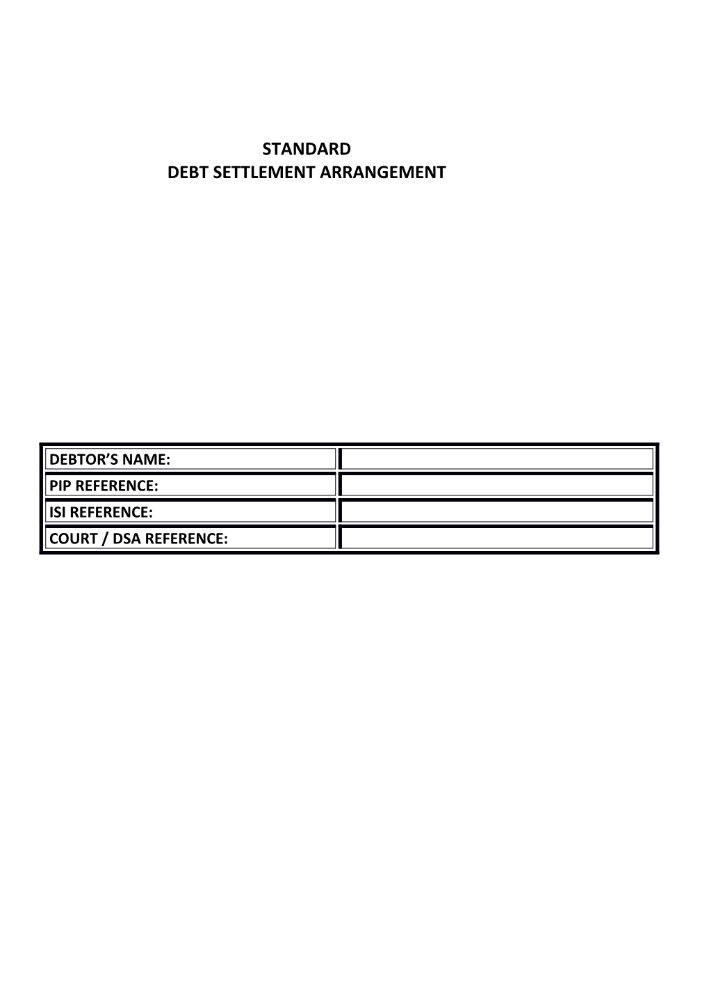Debt Settlement Arrangement