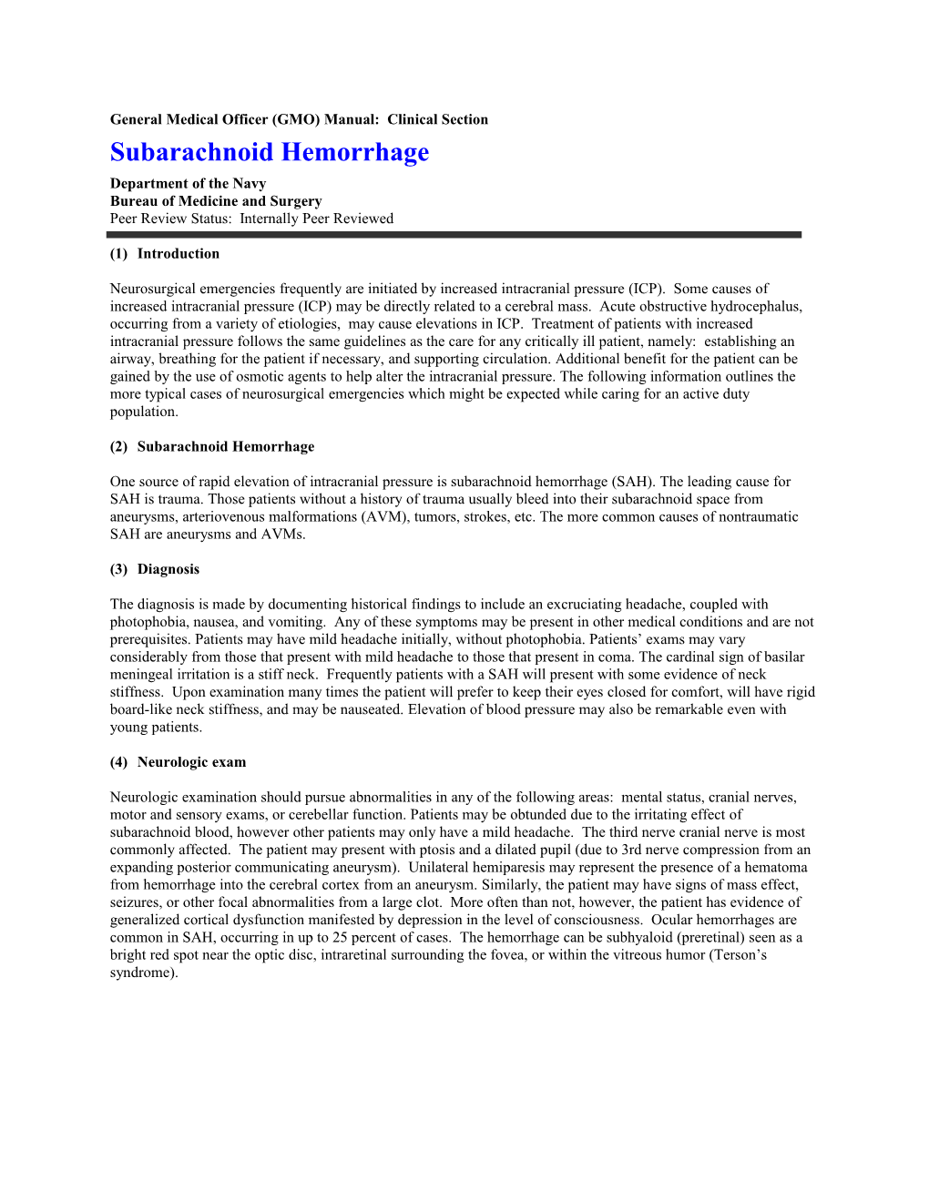 General Medical Officer (GMO) Manual: Clinical Section s2