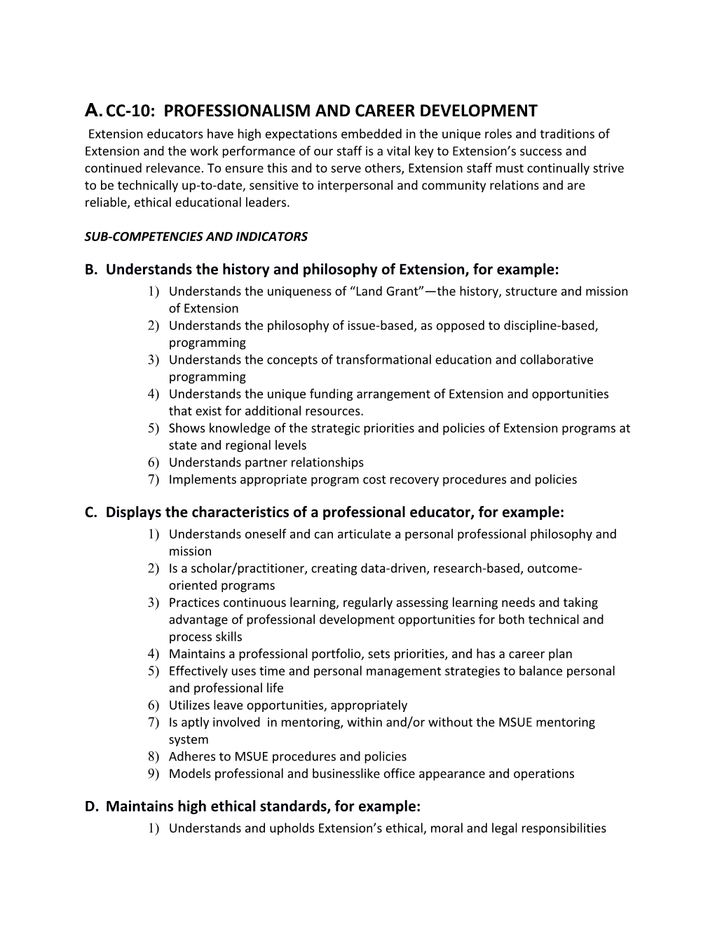 Cc-10: Professionalism and Career Development