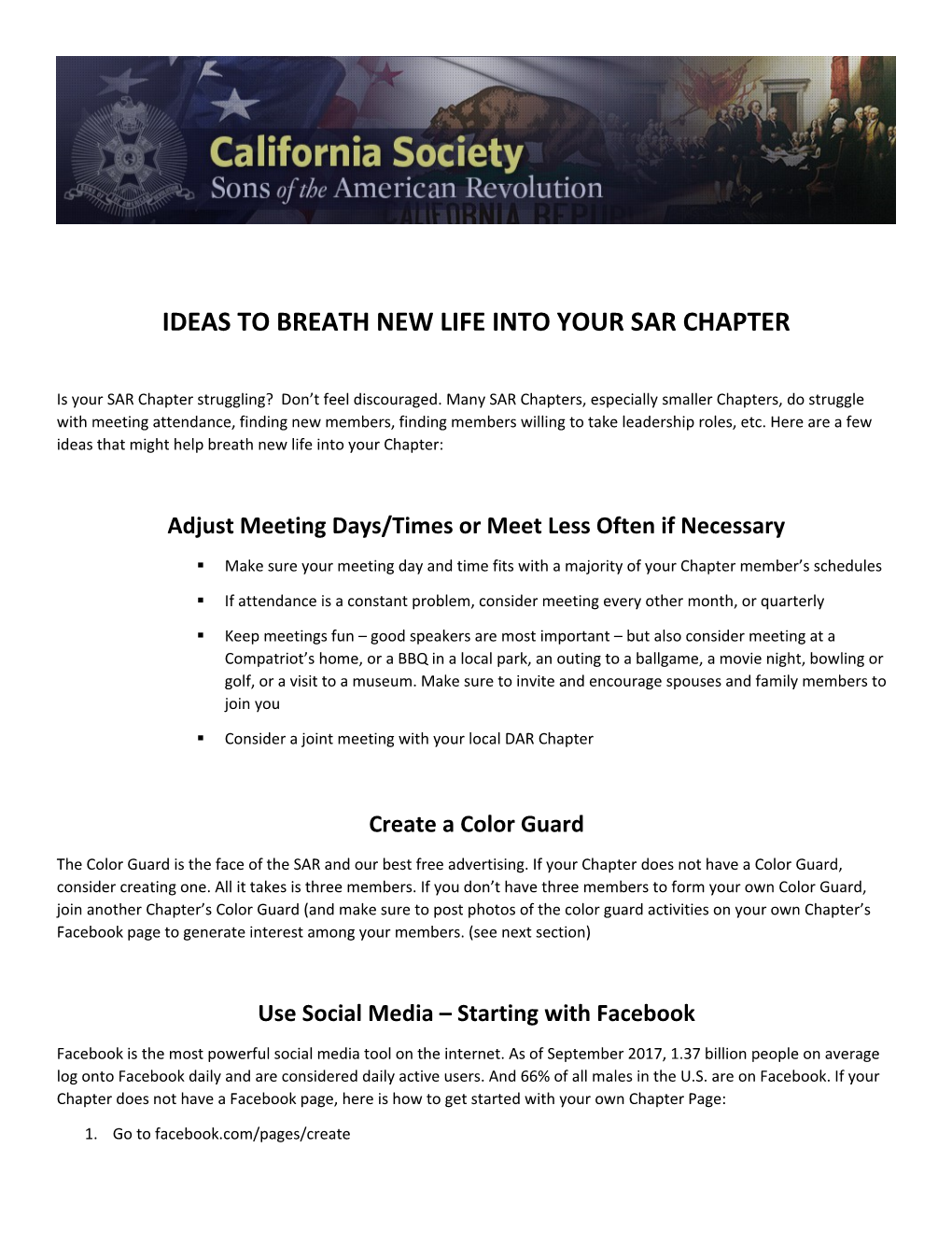 Ideas to Breath New Life Into Your Sar Chapter