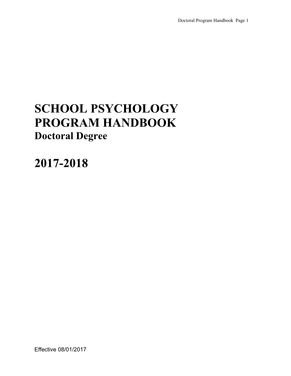 The School Psychology Program