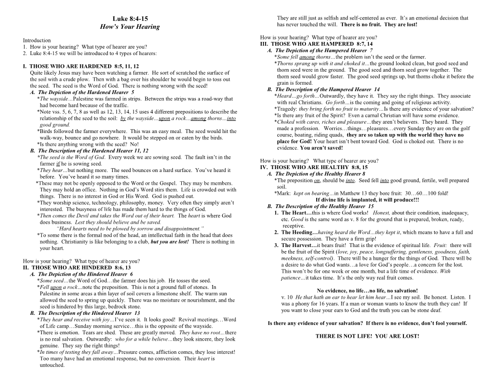 1. How Is Your Hearing? What Type of Hearer Are You?