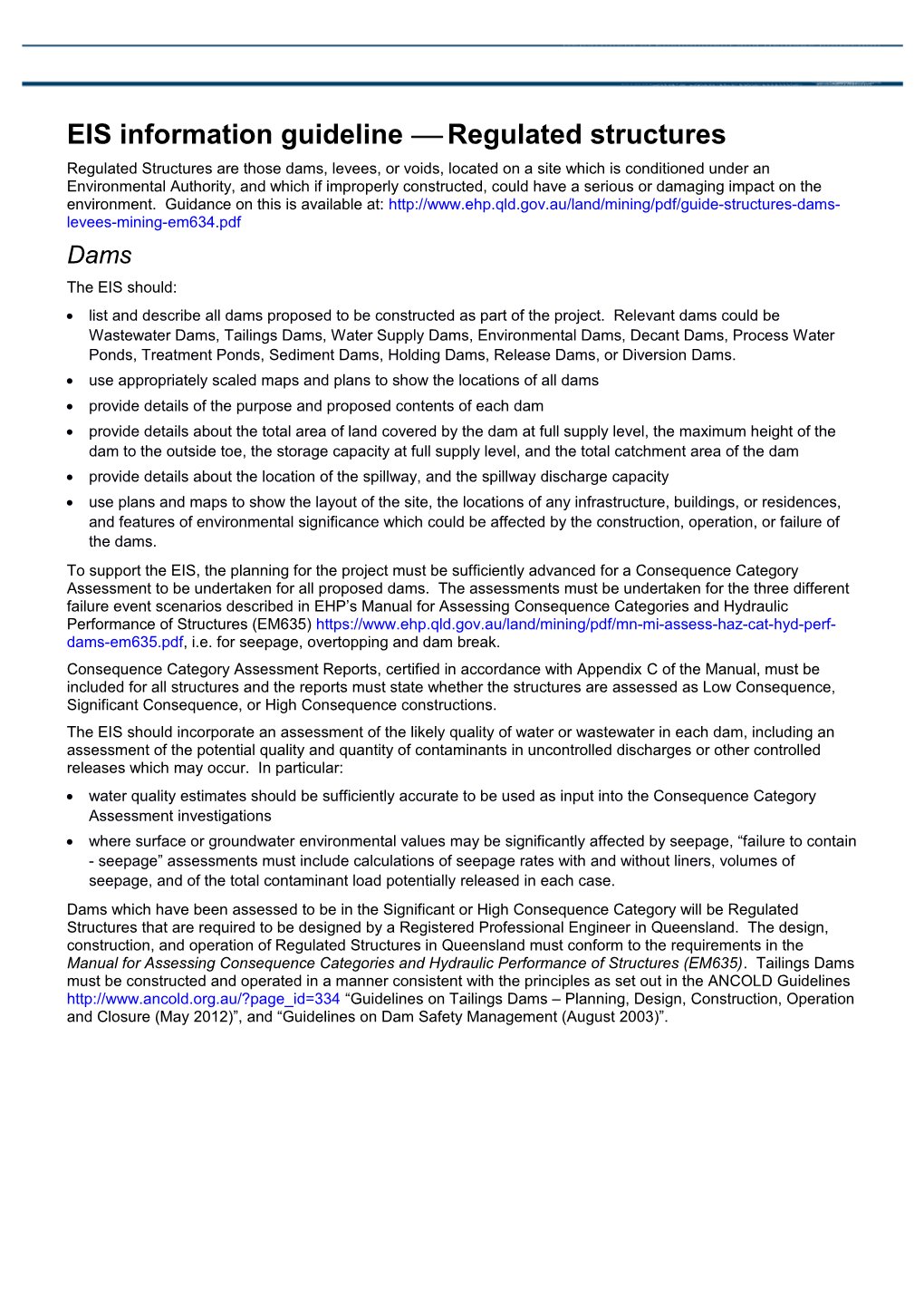 TOR Guideline - Regulated Structures