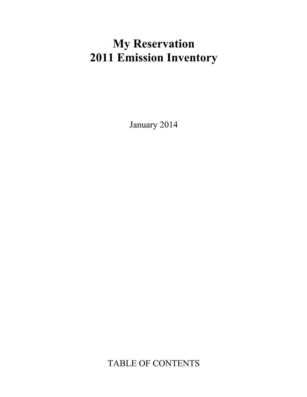 2011 Emission Inventory