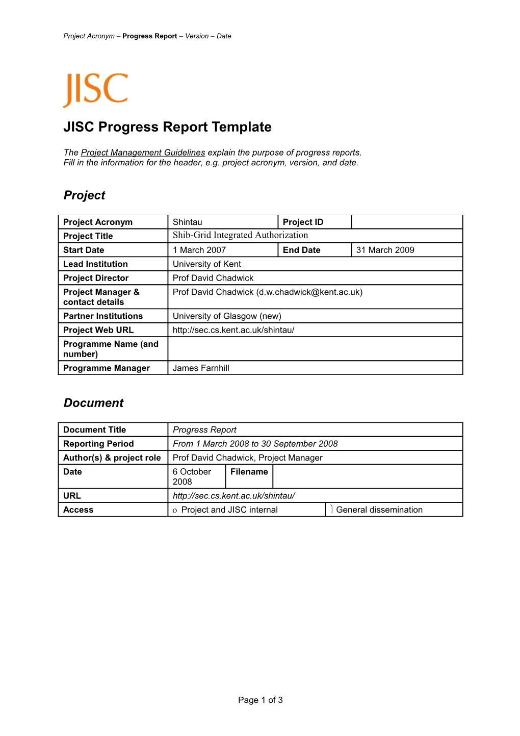 Progress Report Template Full