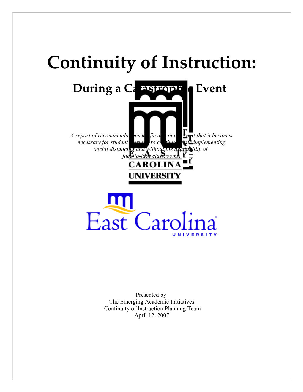 Continuity of Instruction