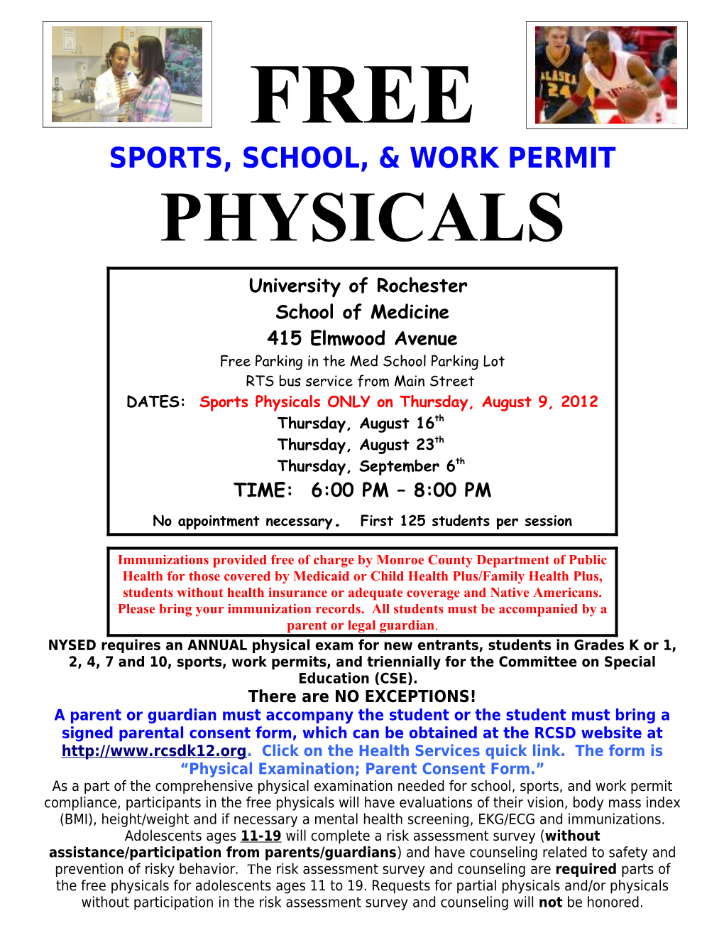 Sports, School, & Work Permit Physicals