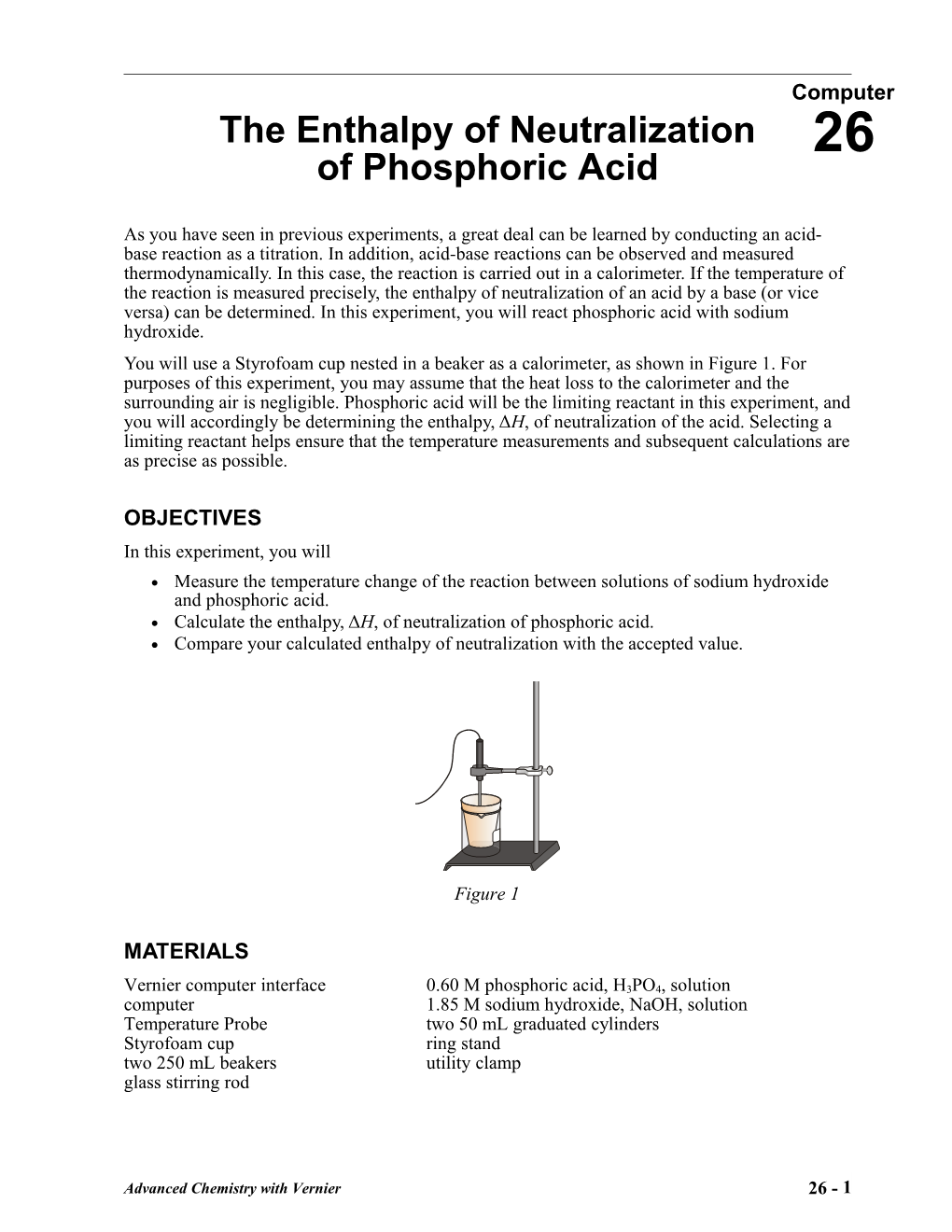 The Enthalpy of Neutralization of Phosphoric Acid