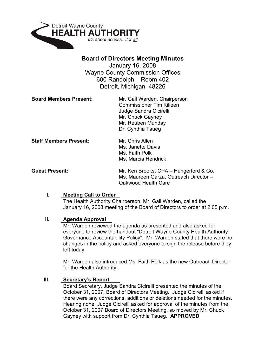 Board of Directors Meeting Minutes s8