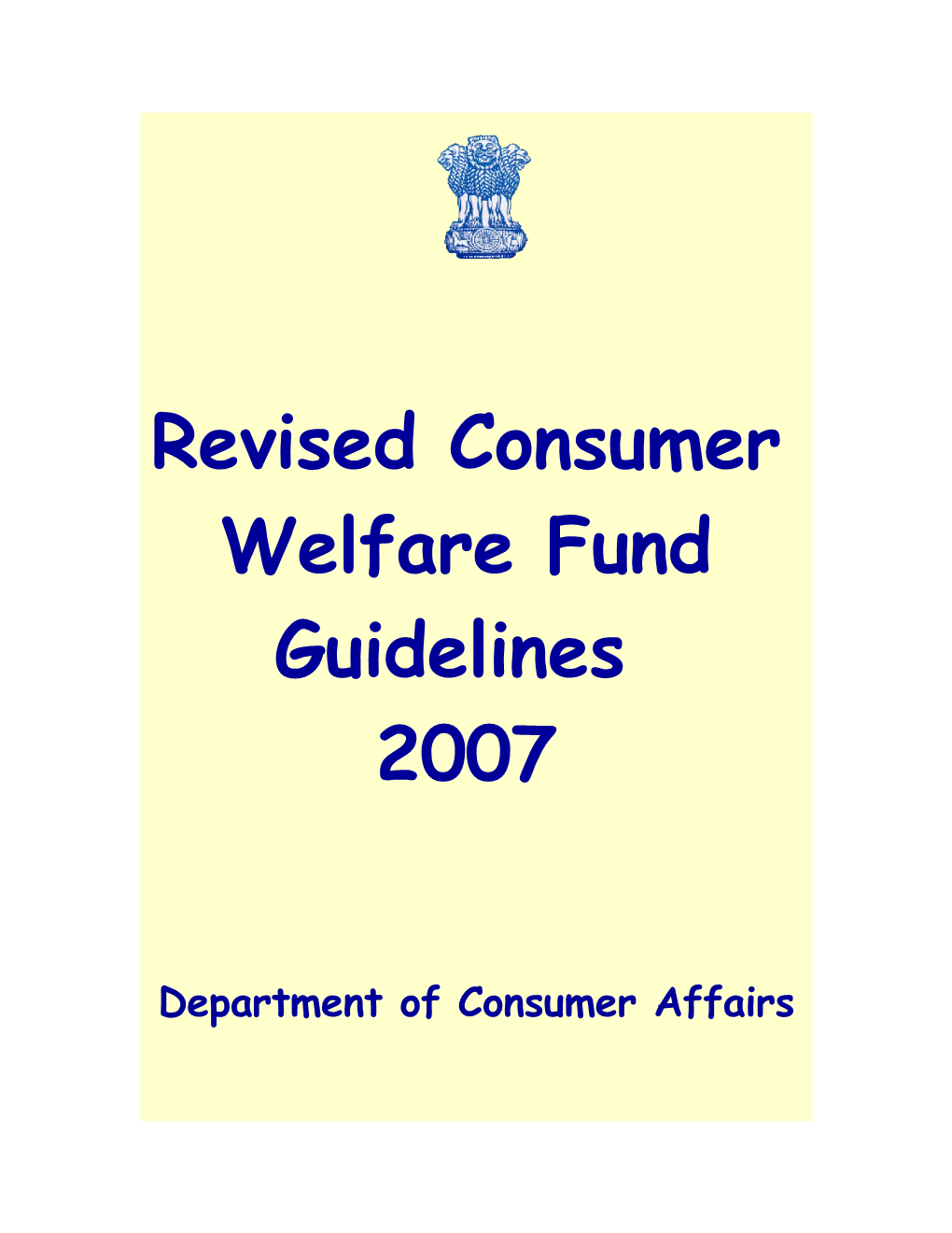 Revised Consumer Welfare Fund Guidelines