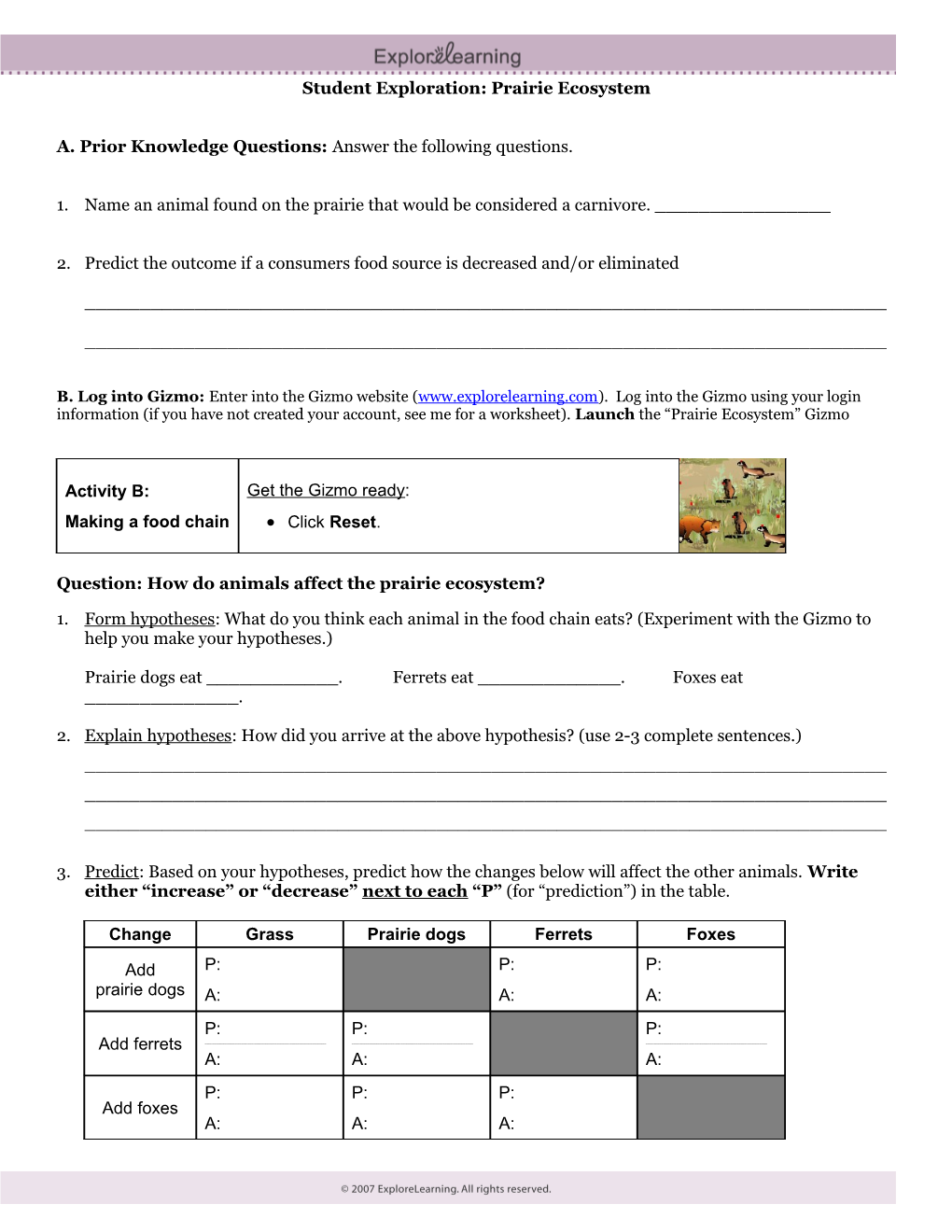 Student Exploration Sheet: Growing Plants s8