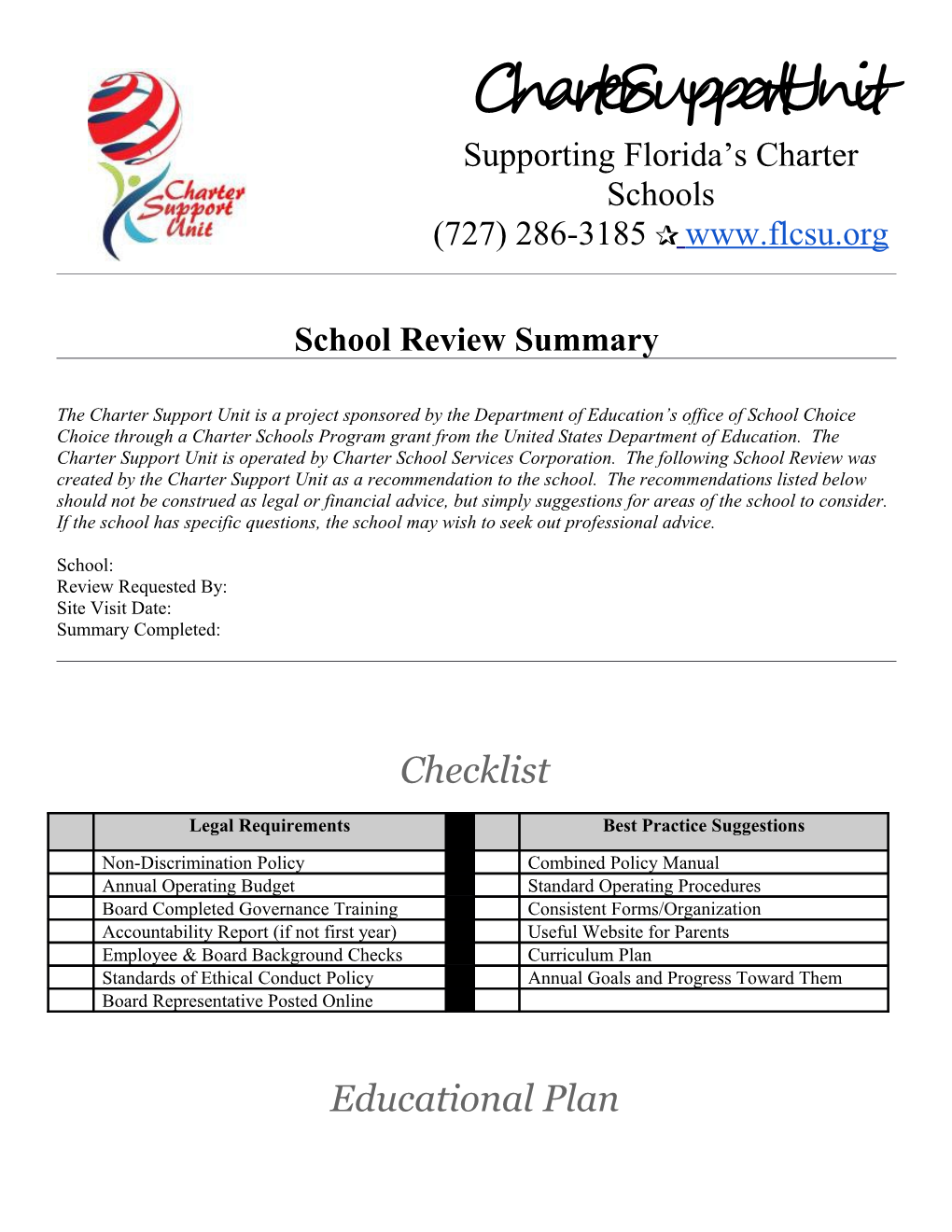 School Review Template