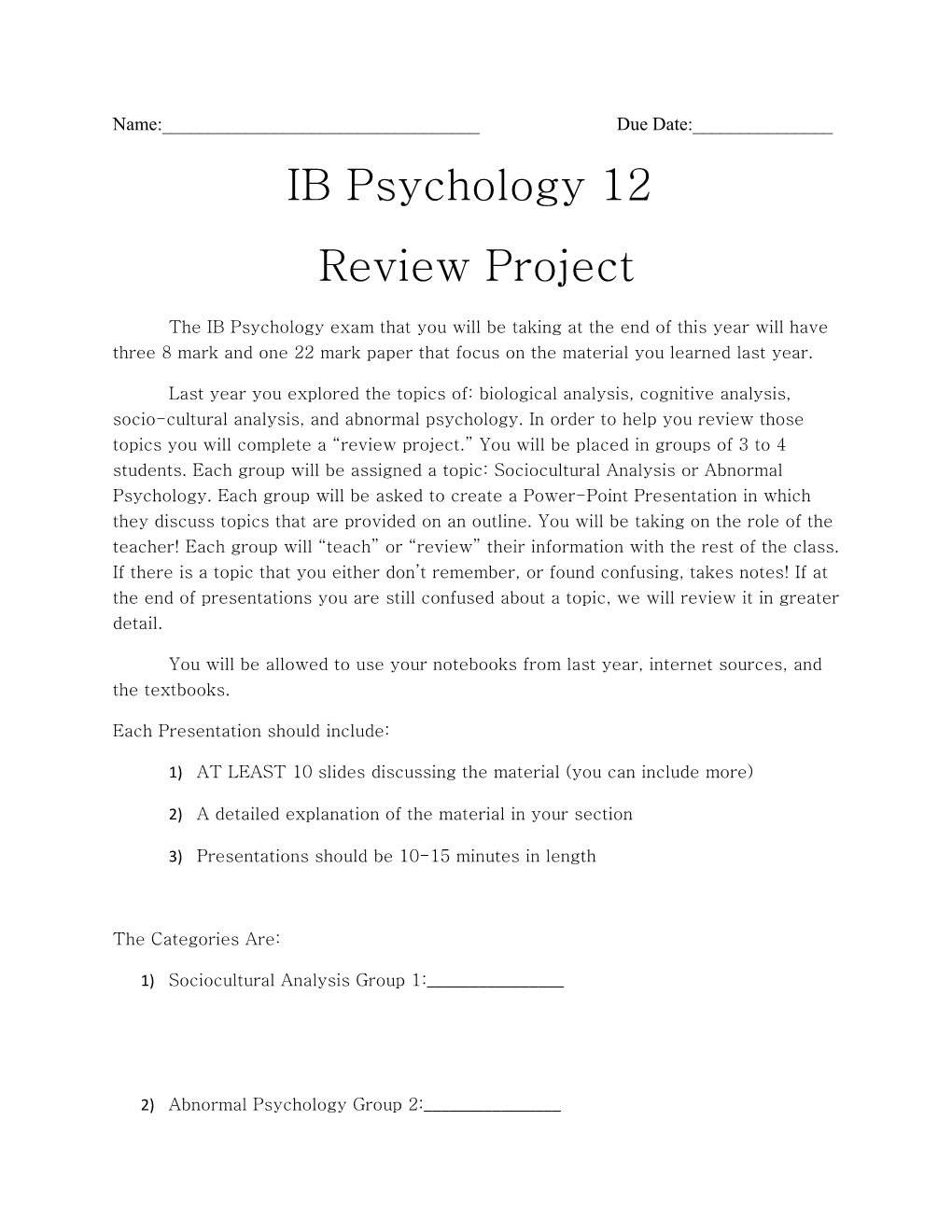 Review Project