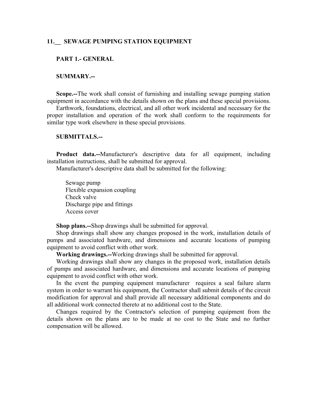 1. Change Section Numbering When Used in Conjunction with Standard Specifications s3