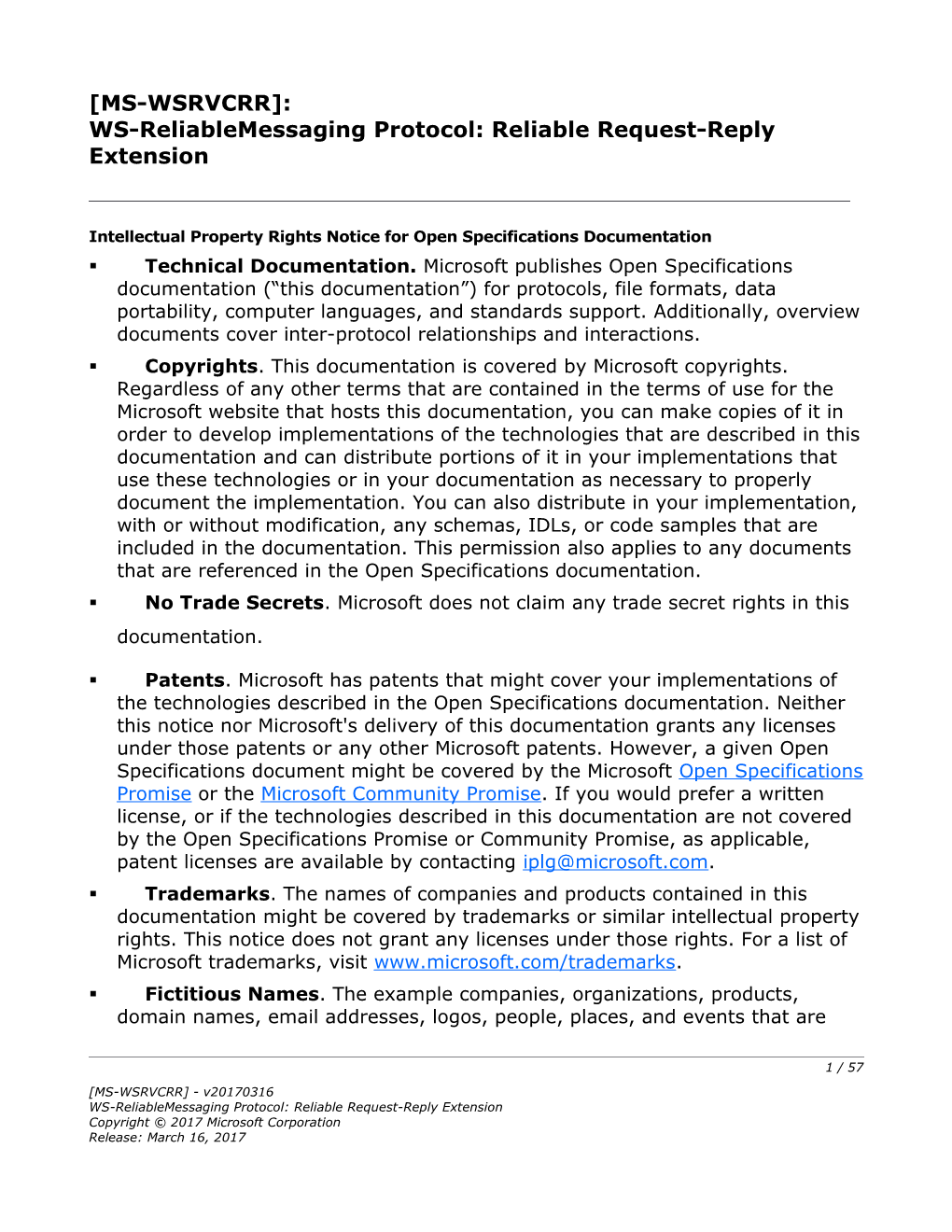 WS-Reliablemessaging Protocol: Reliable Request-Reply Extension