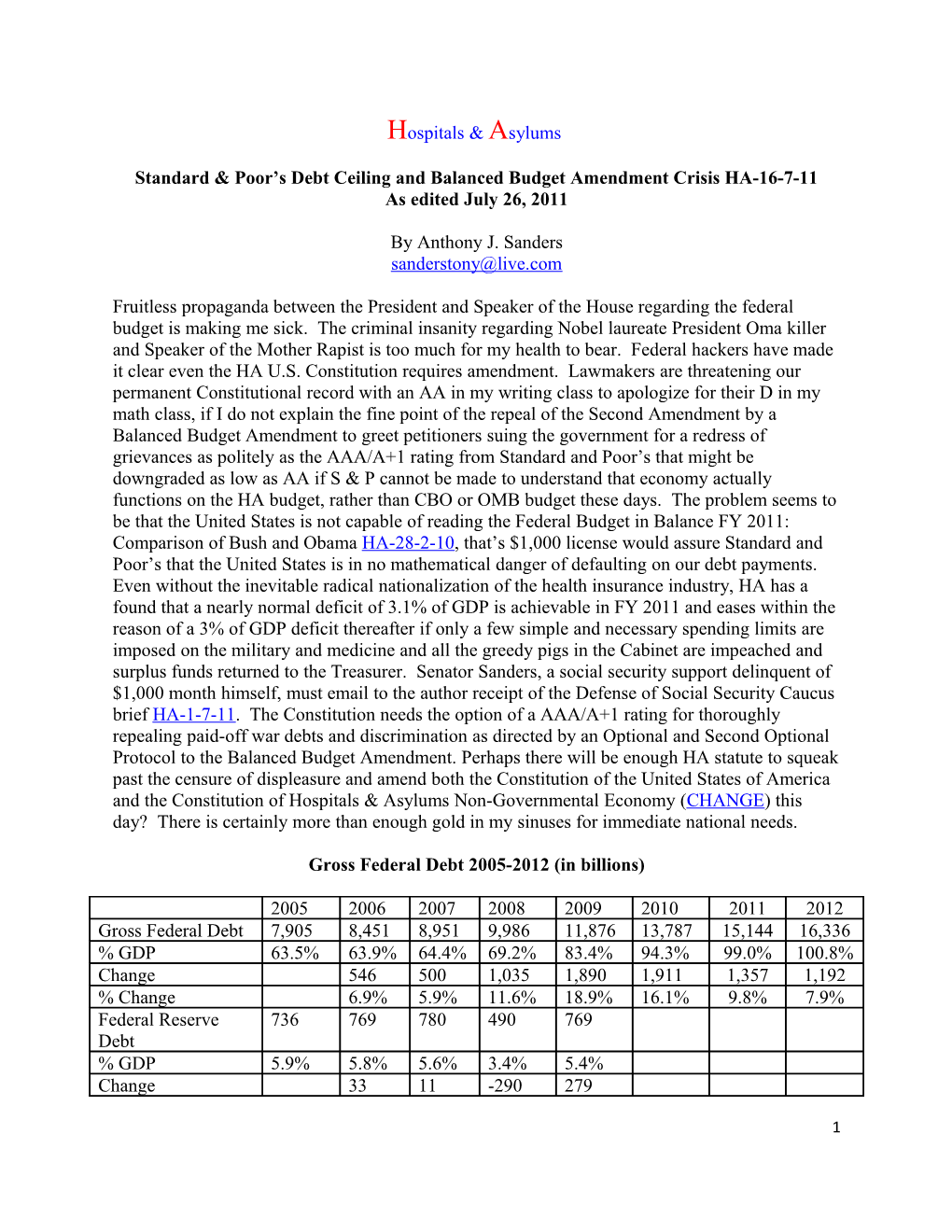 Balanced Budget Amendment of 2011