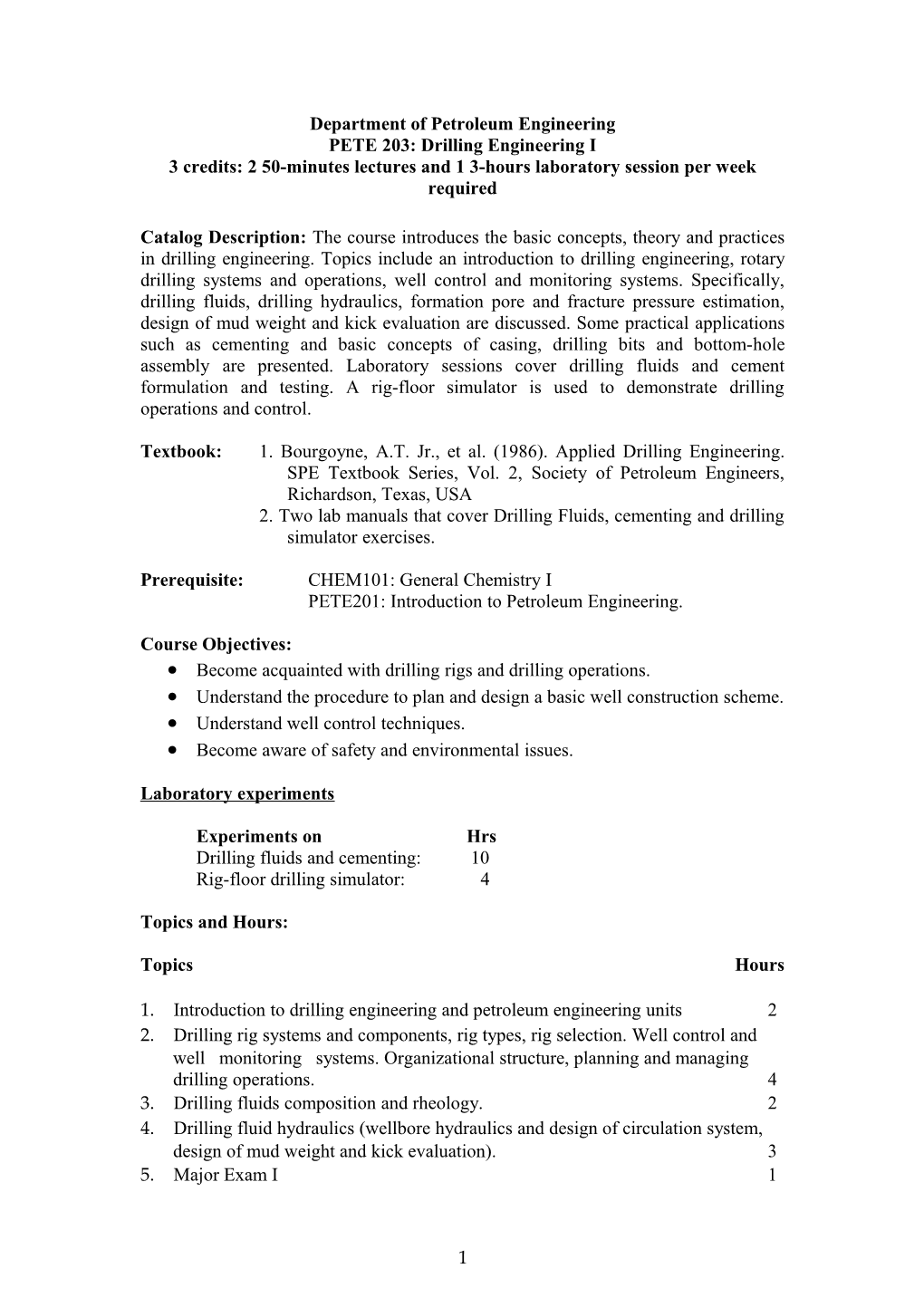 Chme 3112 Reaction Engineering