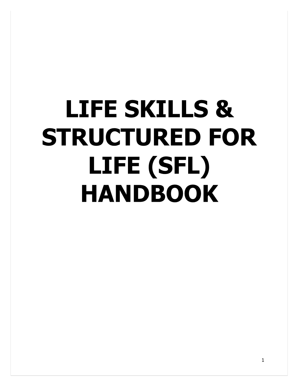 Structured for Life (Sfl)