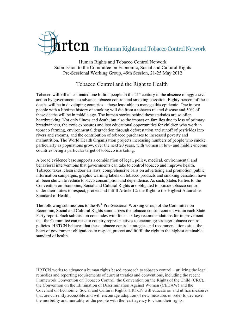 Human Rights and Tobacco Control Network