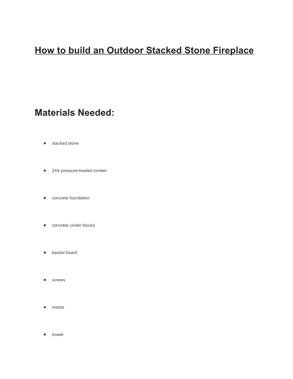 How to Build an Outdoor Stacked Stone Fireplace