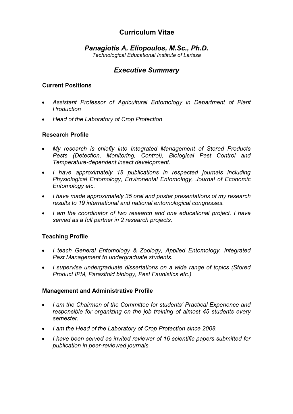 Curriculum Vitae s231