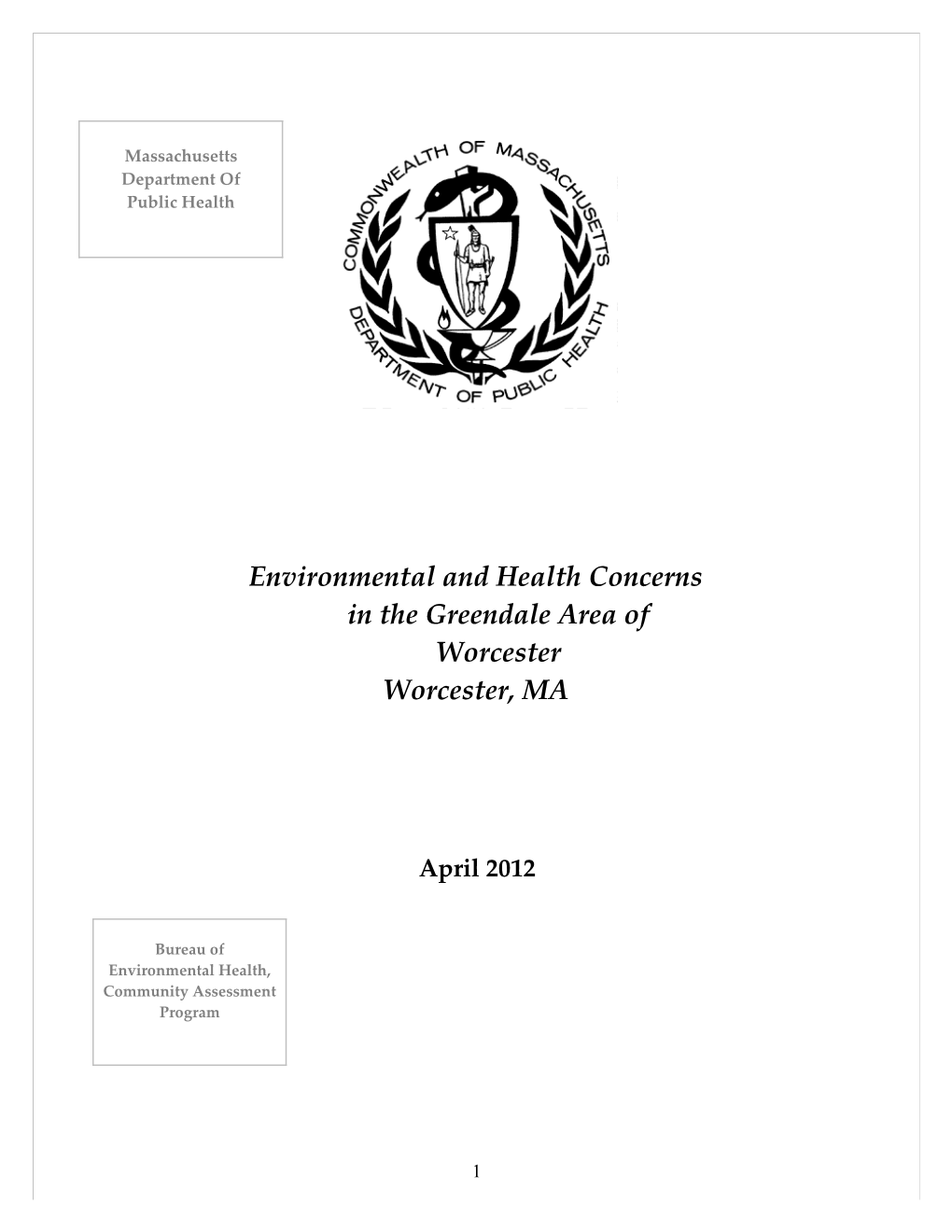 Environmental and Health Concerns in the Greendale Area of Worcester