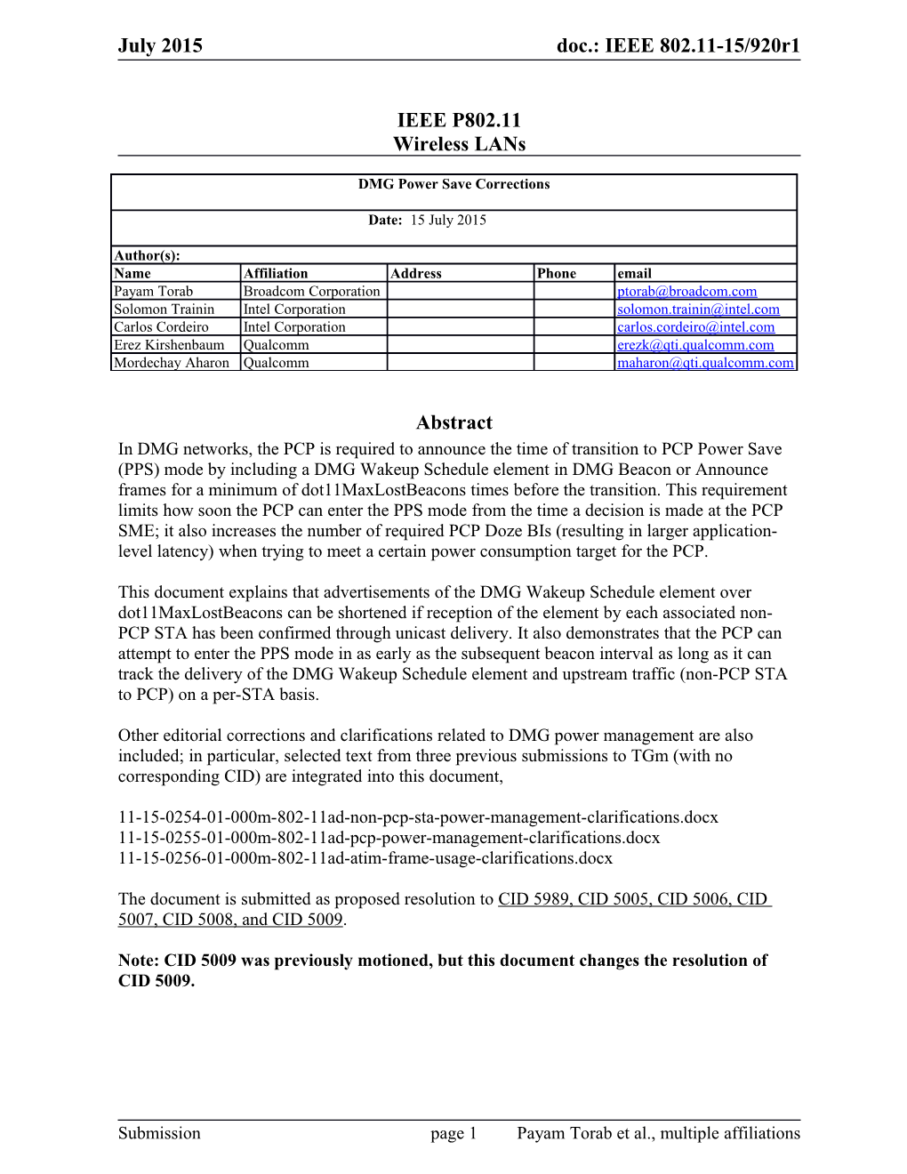 IEEE P802.11 Wireless Lans s56