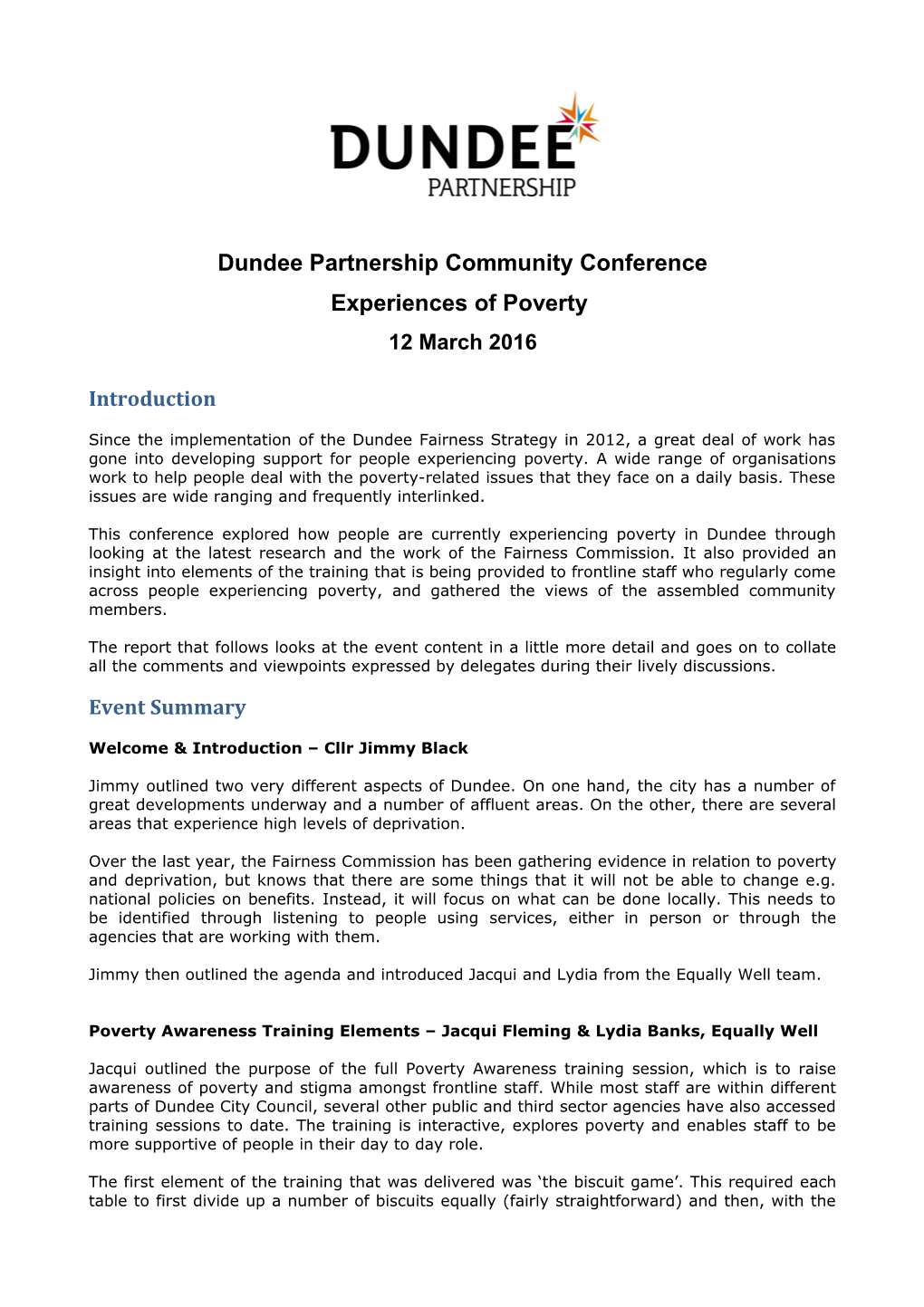 Dundee Partnership Community Conference