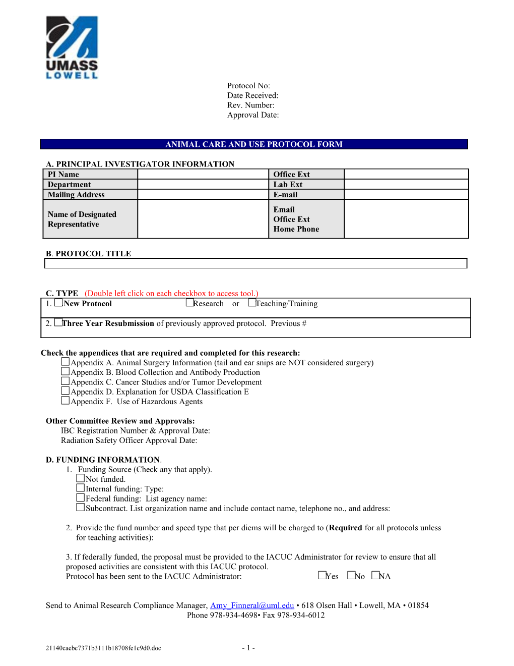 Protocol Review Form