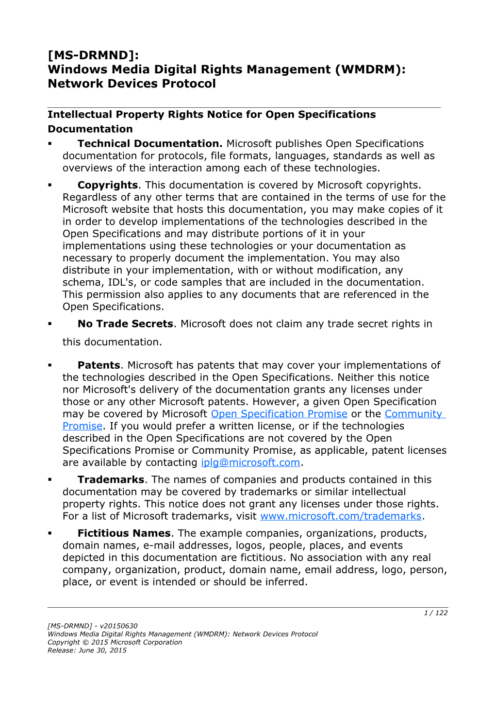 Windows Media Digital Rights Management (WMDRM): Network Devices Protocol