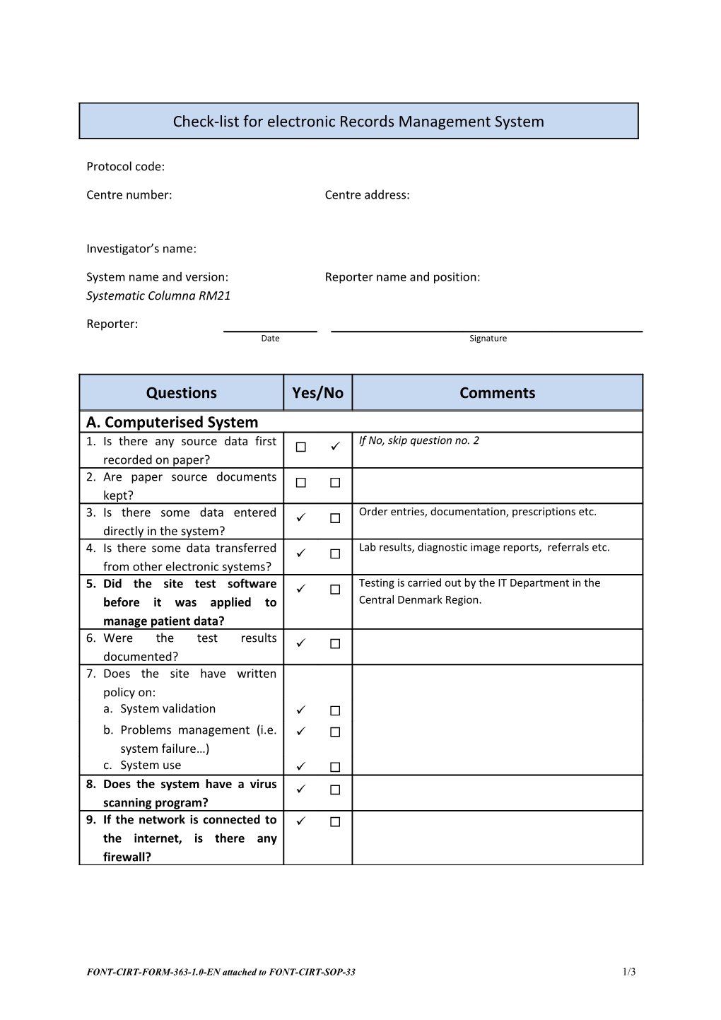 Systematic Columna RM21