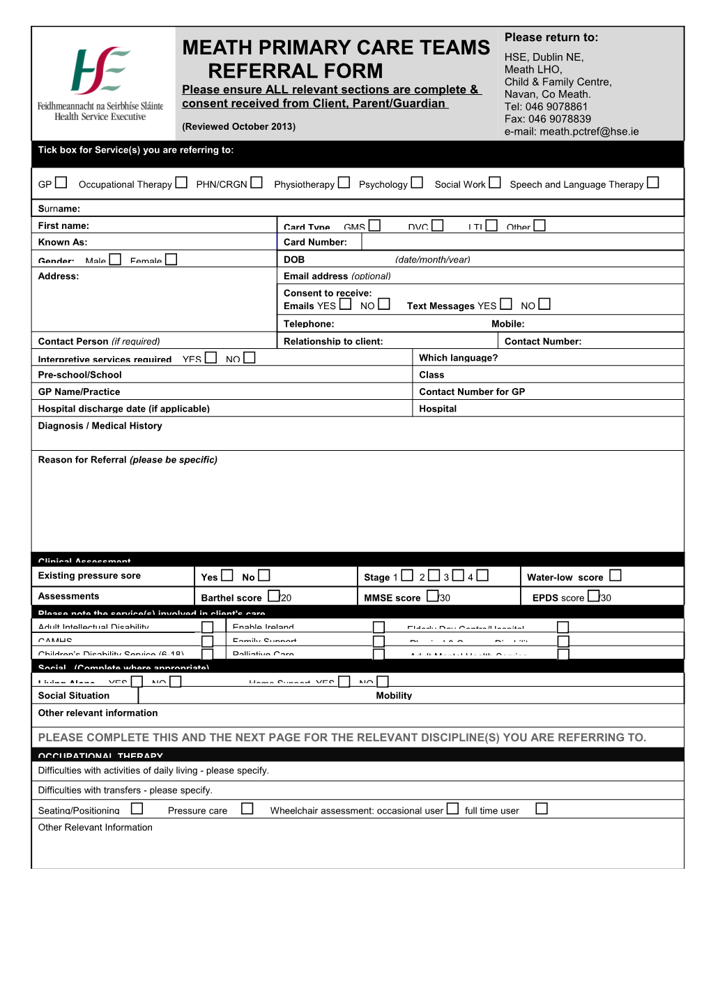 Meath Primary Care Teamsreferral Form